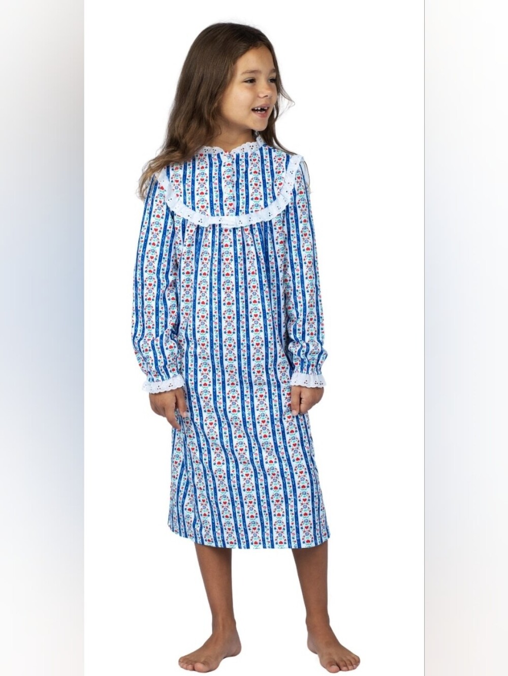 GIRLS LANZ Of Salzburg Fleece Full Length Nightgown